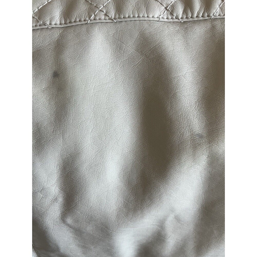 Apt. 9 Women’s Faux-Leather Jacket Cream Zip Front Quilted Shoulder Lined Size S - Picture 10 of 10